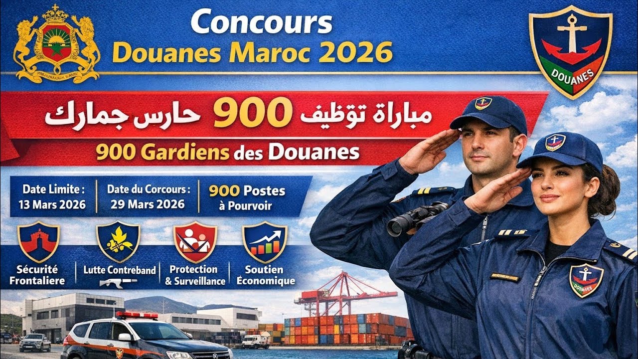 طريقة التسجيل في مباراة حراس الجمارك 2026 خطوة بخطوة | 900 منصب + رابط التسجيل الرسمي 🔥