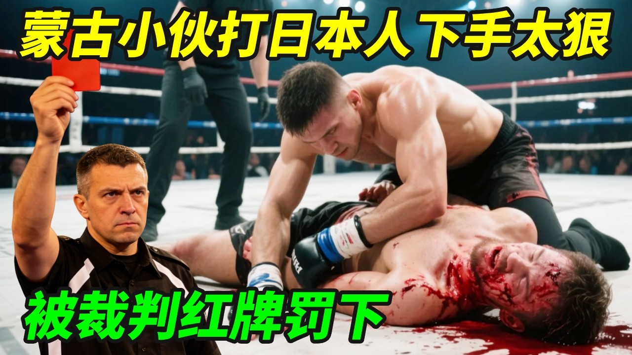 蒙古小伙打日本人下手太狠，差点踢断对手大动脉，被裁判红牌罚下！【小野格斗解说】