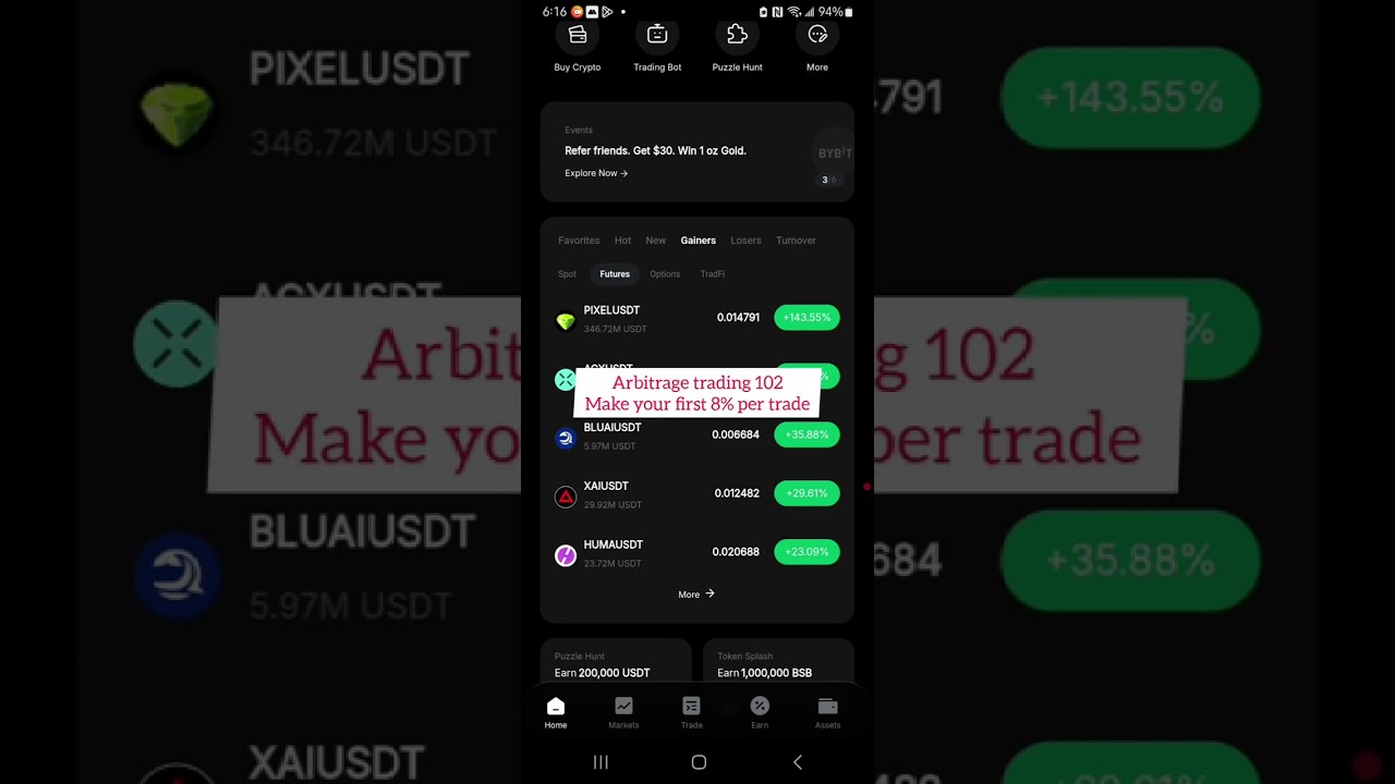 Arbitrage trading on bybit 102 - Make your first 8% per trade 