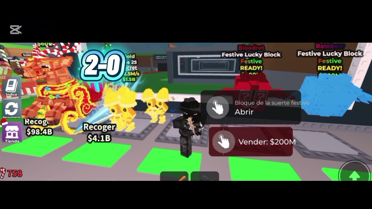 Navidad vs halloween con lucky block en roba un brainrot!