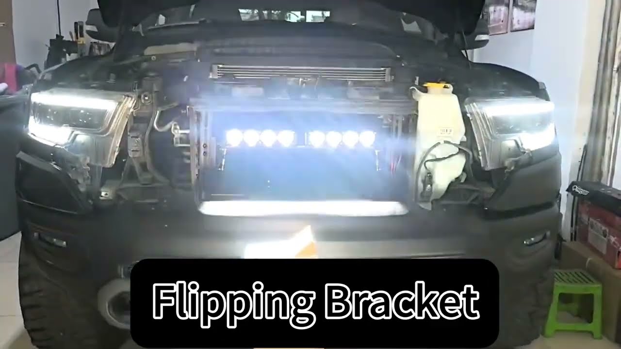 Motorized Flip Mount System for Grille Light Bars