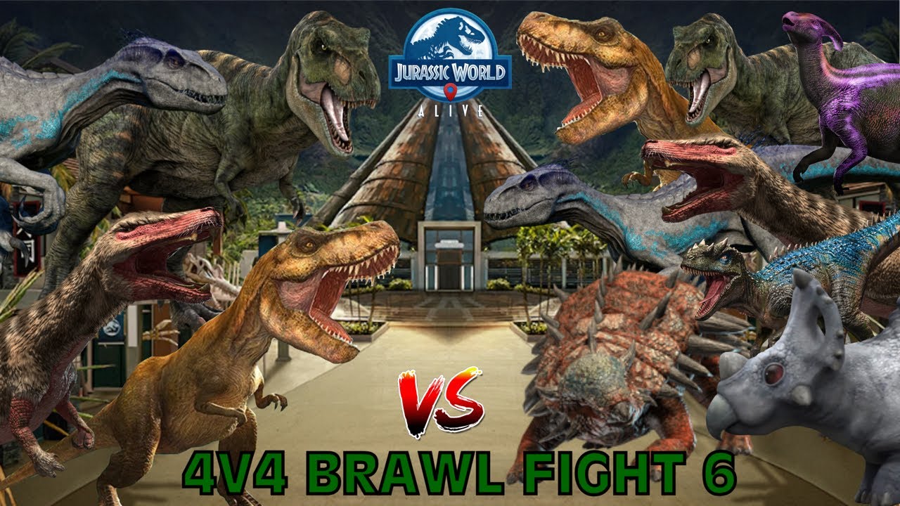 4V4 Brawl Fight 6 - Jurassic World Alive