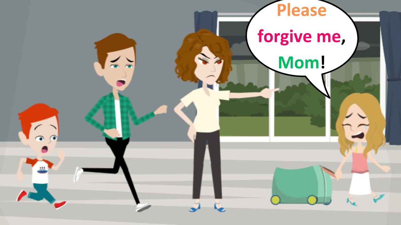 Lucas's sister goes home too late - Funny Cartoon Story - Lucas English