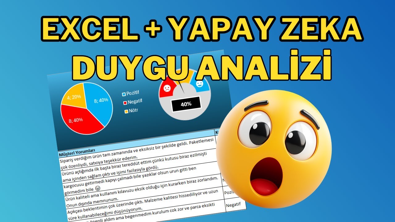 EXCEL + YAPAY ZEKA ile DUYGU ANALİZİ