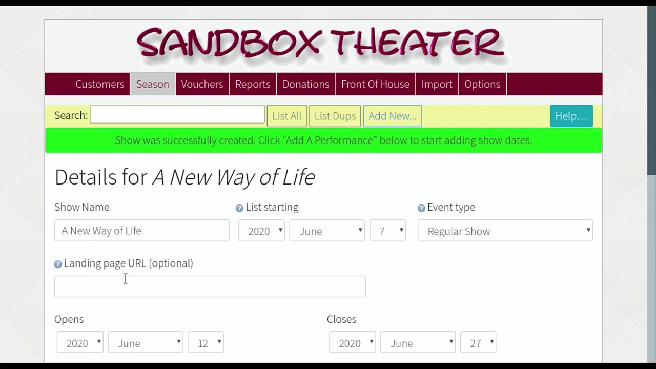 Audience1st Theater Management System Quick Tour