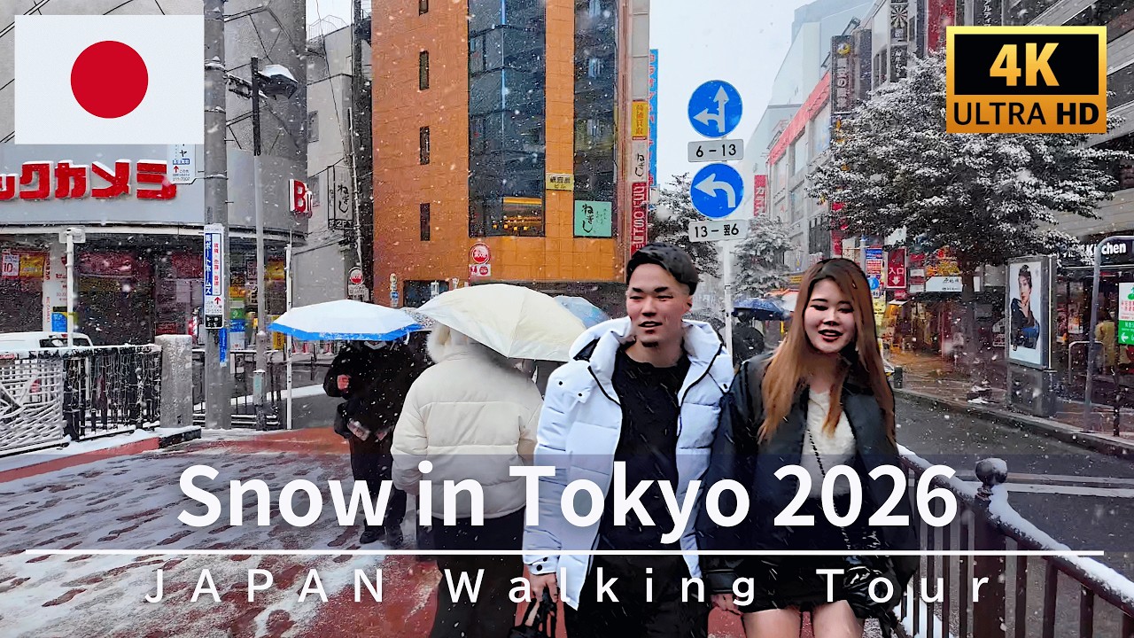 4K Japan Snow Walk ⛄️ Heavy Snowfall in Greater Tokyo 2026