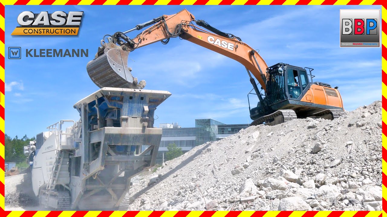 CASE Bagger & Kleemann Brecher - Abbruchbaustelle, Stuttgart, 2024. #case #excavator