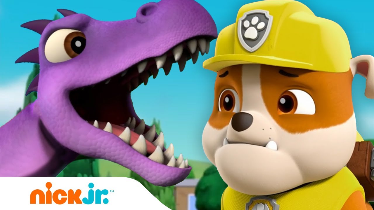 PAW Patrol Helps Hungry Dinosaurs! w/ Rubble, Marshall, Skye & Rocky | Nick Jr.