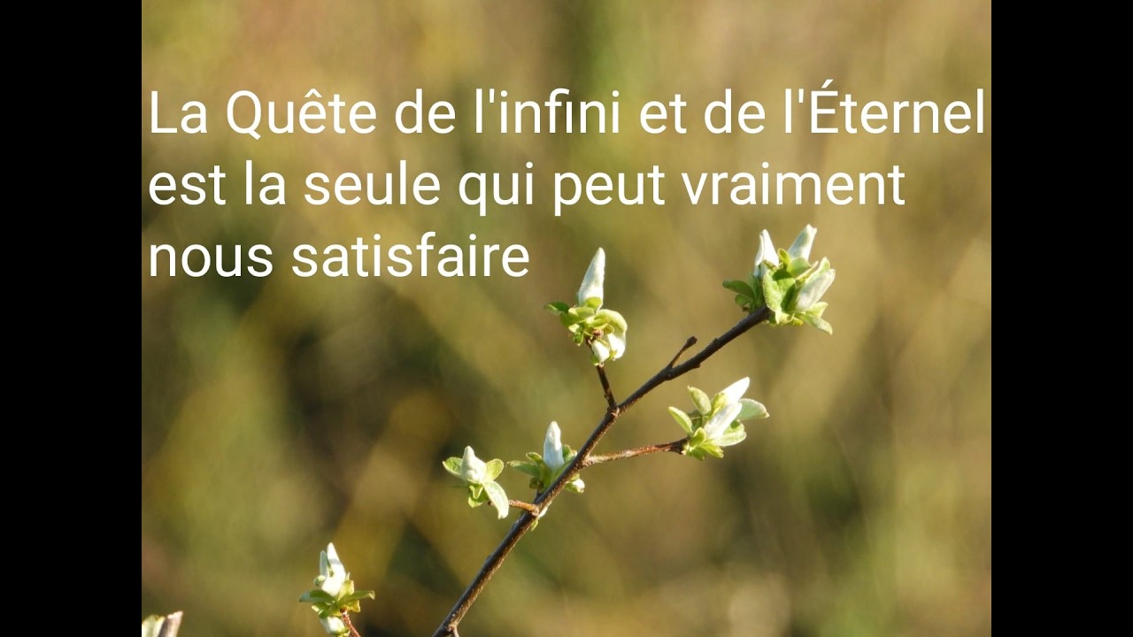 LA QUÊTE DE L'ÉTERNEL EST LE SEUL DÉSIR QUI PEUT VRAIMENT NOUS SATISFAIRE ET JAMAIS NOUS DÉCEVOIR