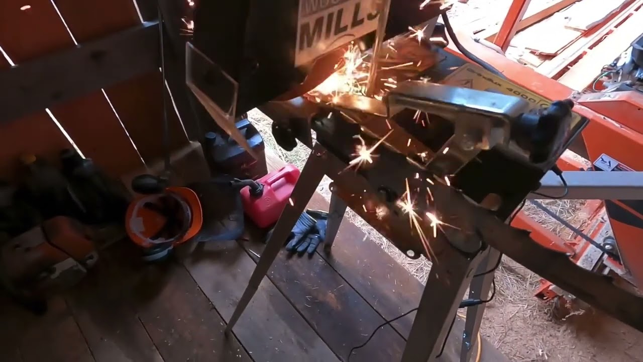 Sharpening sawmill blades and other sawmill chores.