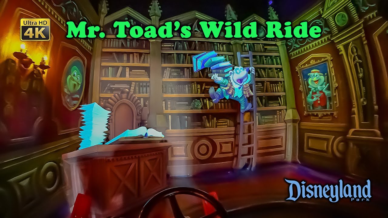 Mr Toad's Wild Ride On Ride Low Light 4K POV Disneyland 2022 12 13