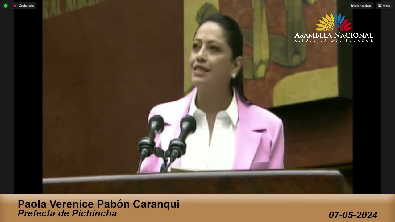 Presidenta del CONGOPE - Paola Pabón - Sesión 826 - #RecursosGAD - Comisión General
