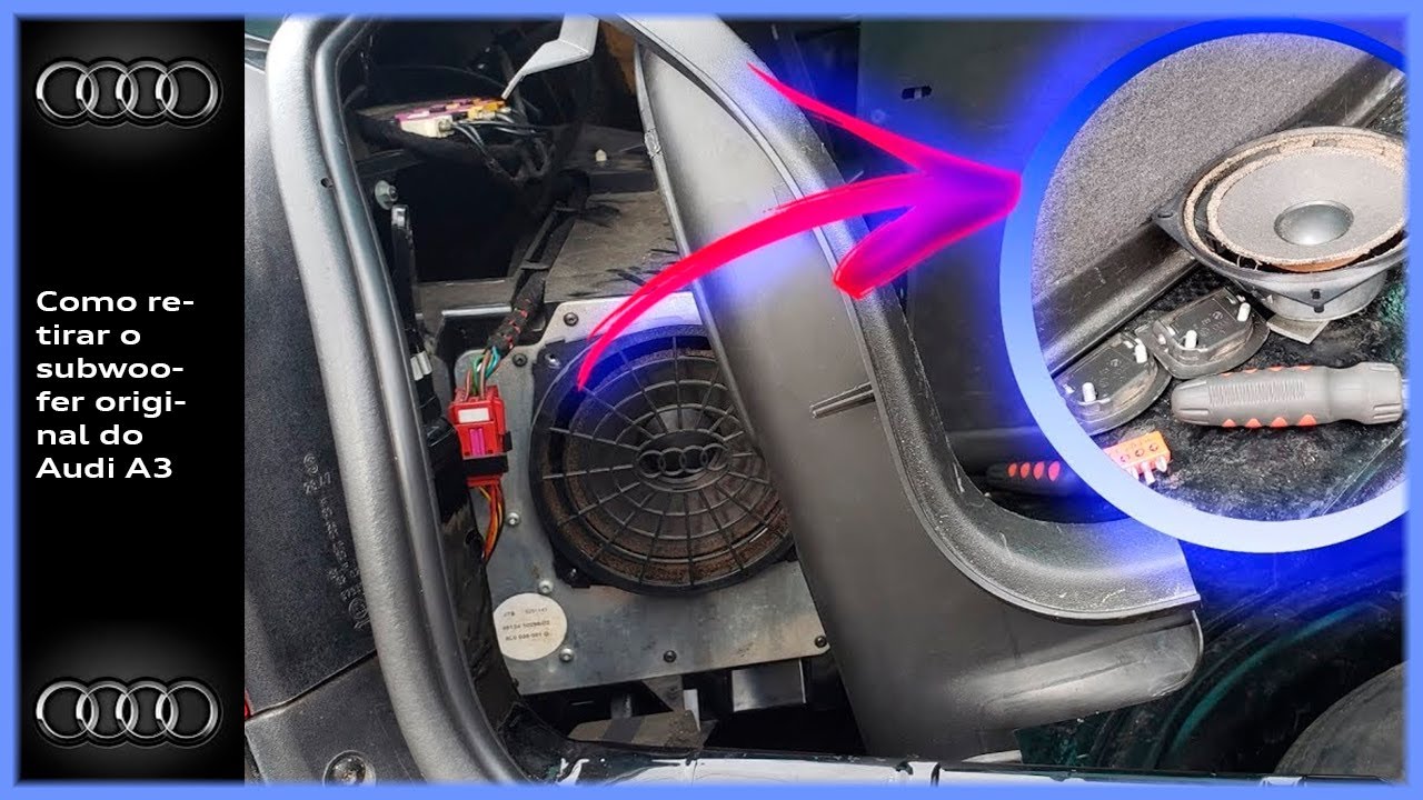 Audi A3 | Como retirar SUBWOOFER original 《Estava detonado》