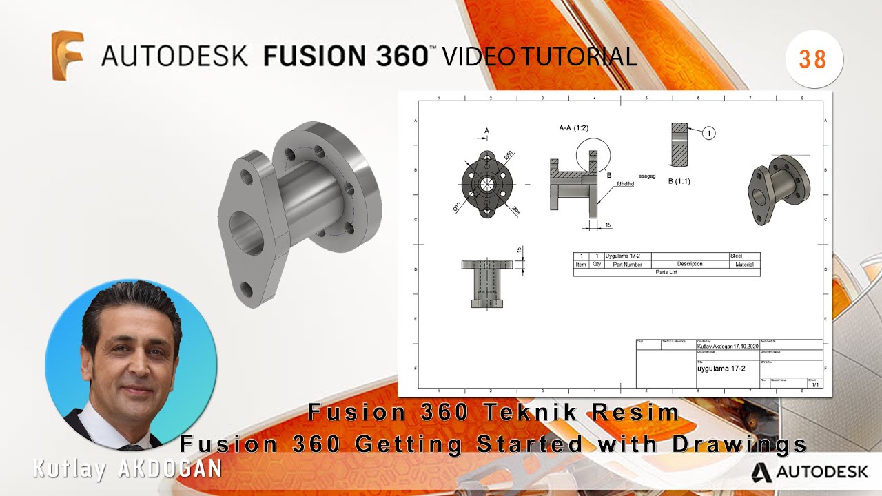 38) Fusion 360 Teknik Resim -Getting Started with Drawings