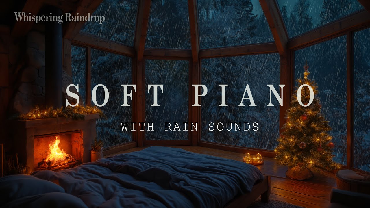 Raindrops on Windows with Piano Music🌧️ Healing Music for Peaceful Nights, Meditation, Stress Relief