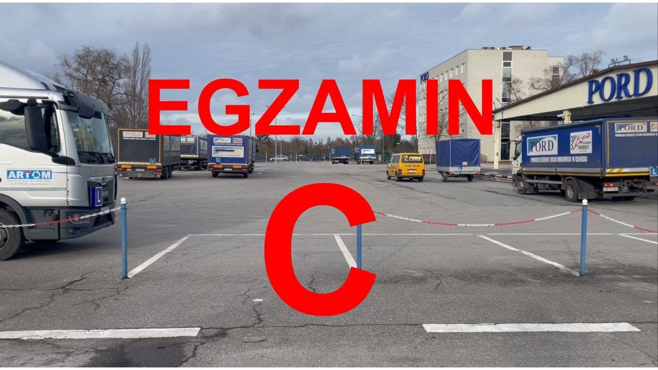 Egzamin na prawo jazdy kat. C w Gdańsku. Luty 2024 Parkowanie skośne i parkowanie prostopadłe tyłem.