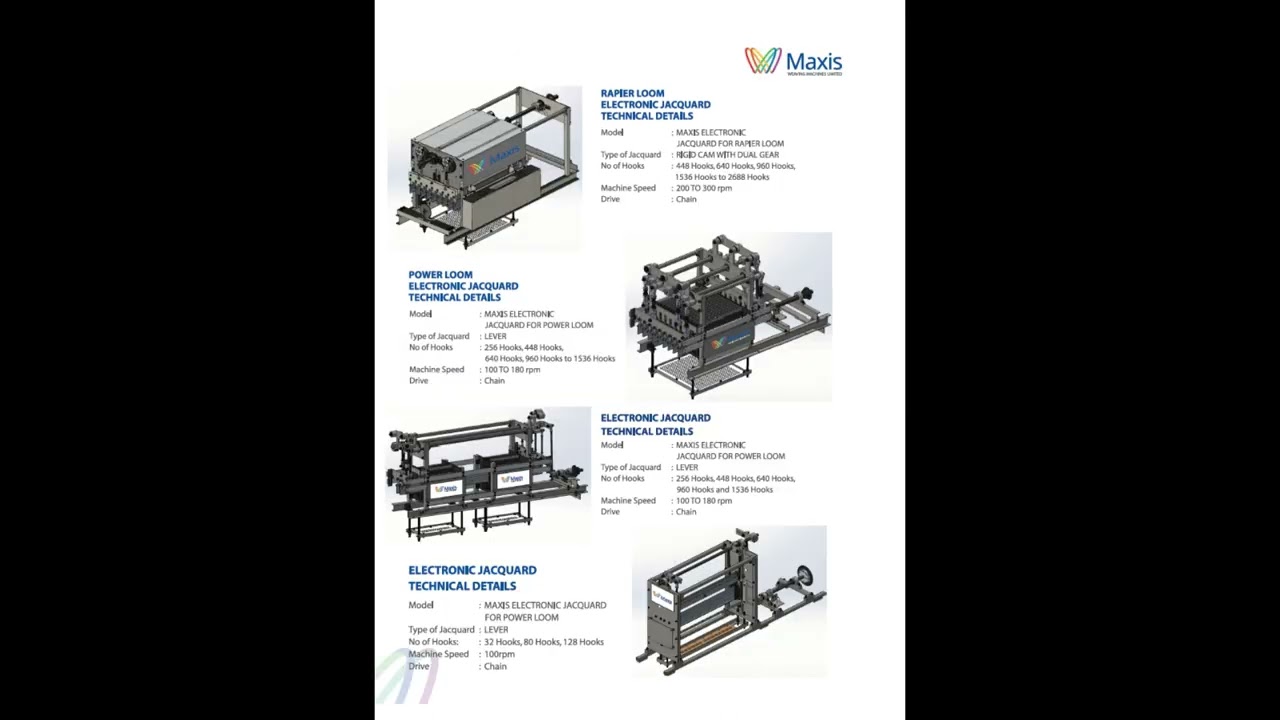 Rapier loom Electronic Jacquard and Electronic Dobby (Catalogue)