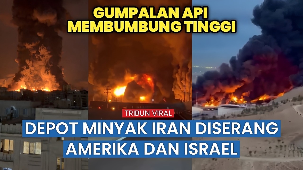AS dan Israel Serang Depot Minyak Iran, Bola Api Membumbung di Langit Teheran