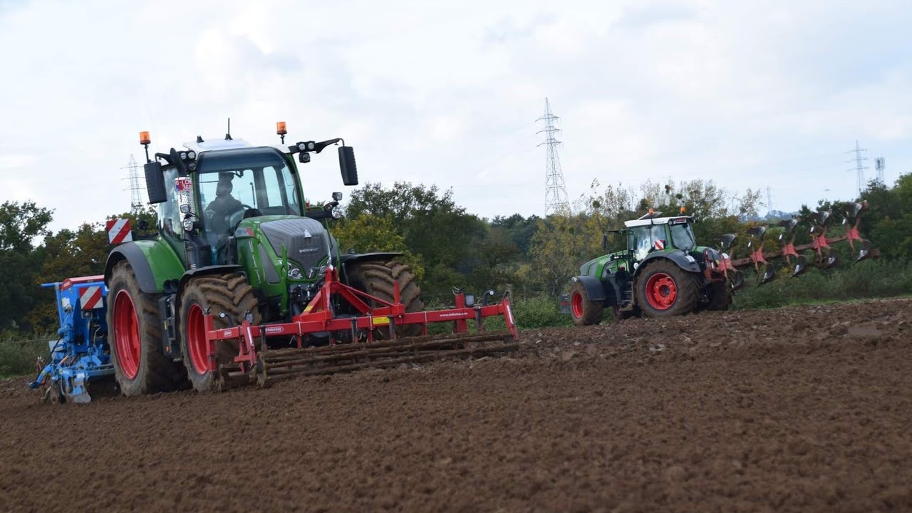 2 Fendt Design Line au labour et semis de froments 2021 - Gierkens Yannick
