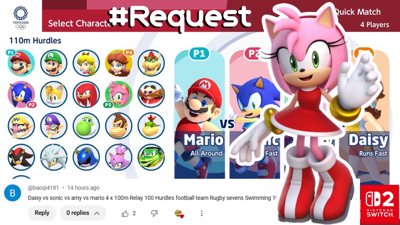 MARIO AND SONIC AT TOKYO 2020 | Gameplay (4 Players) | Mario VS Sonic VS Amy VS Daisy