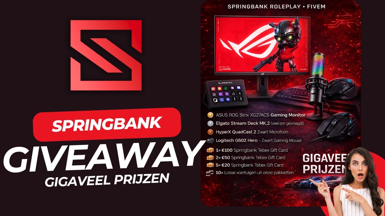 🔴 LIVE IN DE STAD! GIGANTISCHE GIVEAWAY op Springbank RP!
