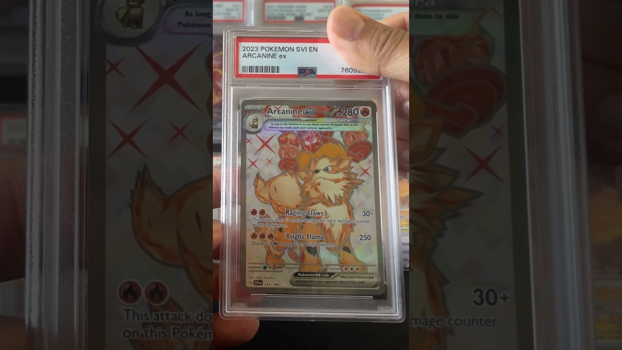2023 TCG Pok&eacute;mon-ARCANINE ex Scarlet and Violet GEM MT 10 Psa Reveal🔥🔥🔥💎💎💯💯