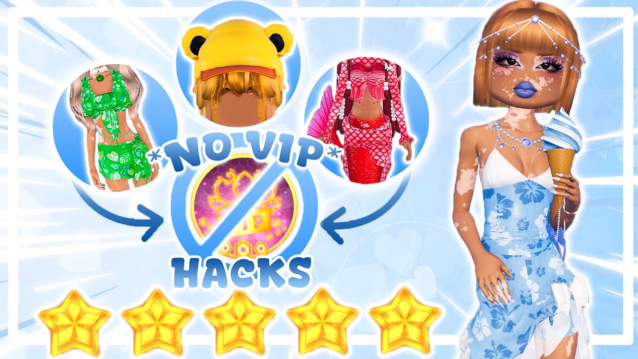 FREE 25 *NON VIP* outfit HACKS in Dress To Impress SUMMER UPDATE!