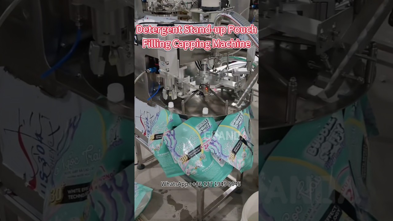 Soap bagging machine doypack filling capping machine #pouchpackagingmachines #baggingmachine
