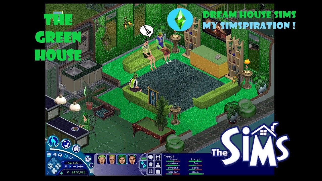 THE SIMS 1 - 🐢🧩THE GREEN HOUSE + long play #thesims🩳🟢