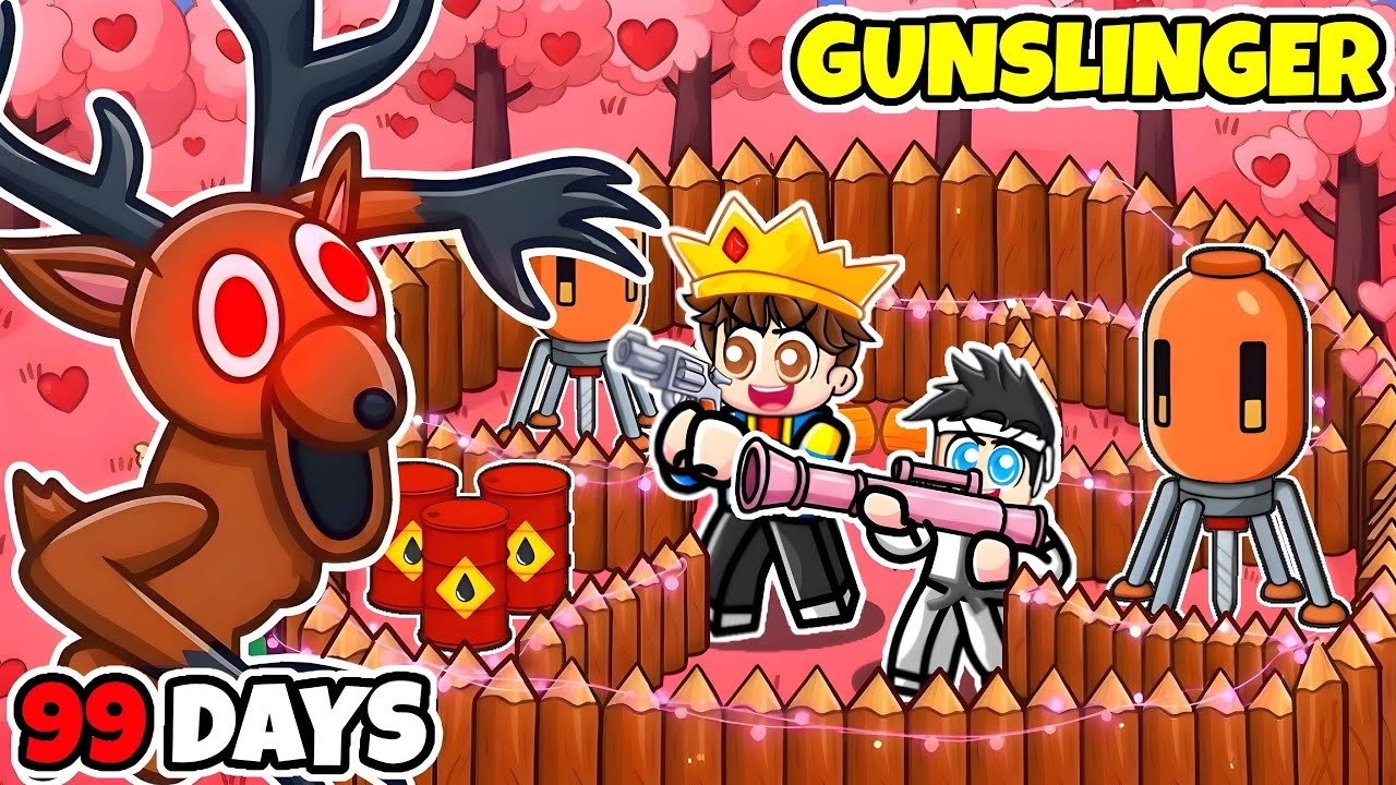 We Survived 99 Nights In The Forest as GUNSLINGERS😱| Roblox