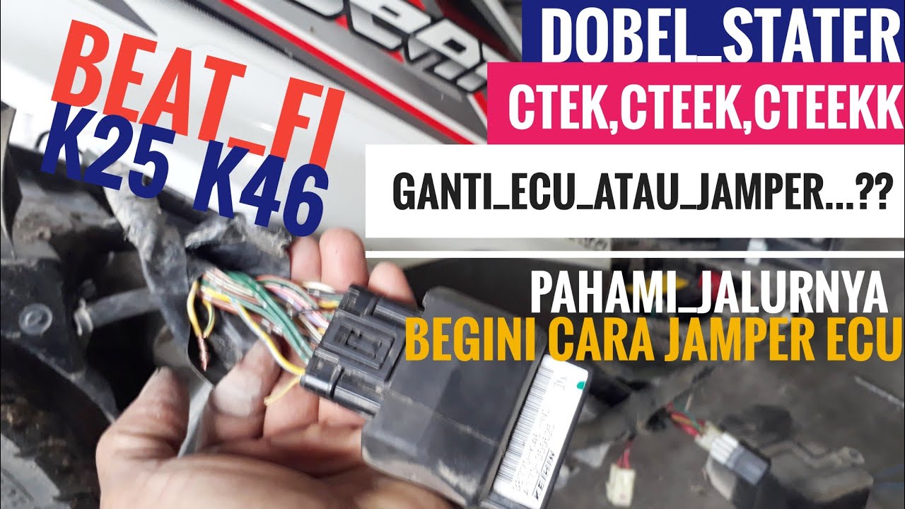 cara jamper ecu beat fi dobel stater tidak menyala