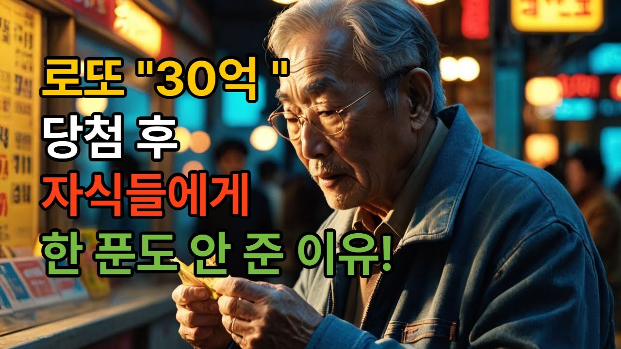 [비밀사연] 로또 30억 당첨 후 자식들에게 한 푼도 안 준 이유 | 부모자식관계 | 로또 | 인생역전 | 감동실화 사연 이야기 오디오북