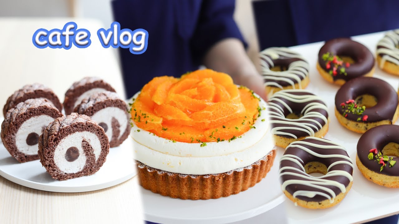 [ENG]🍩 깔끔하고 맛있는 구운 도넛 레시피 공개🍩!! Cafe Vlog/Baking Vlog |내복곰