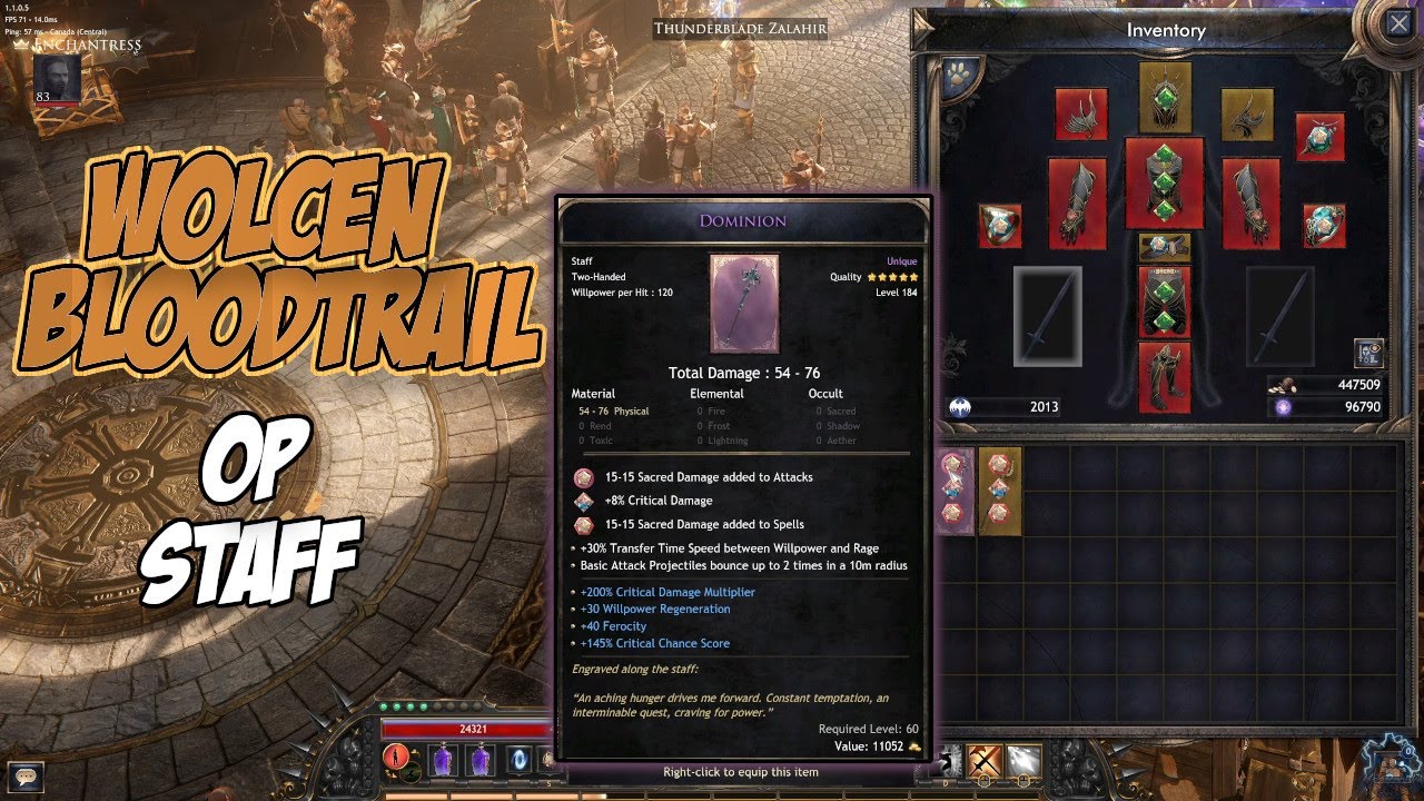 Wolcen Bloodtrail Most OP Occult Build