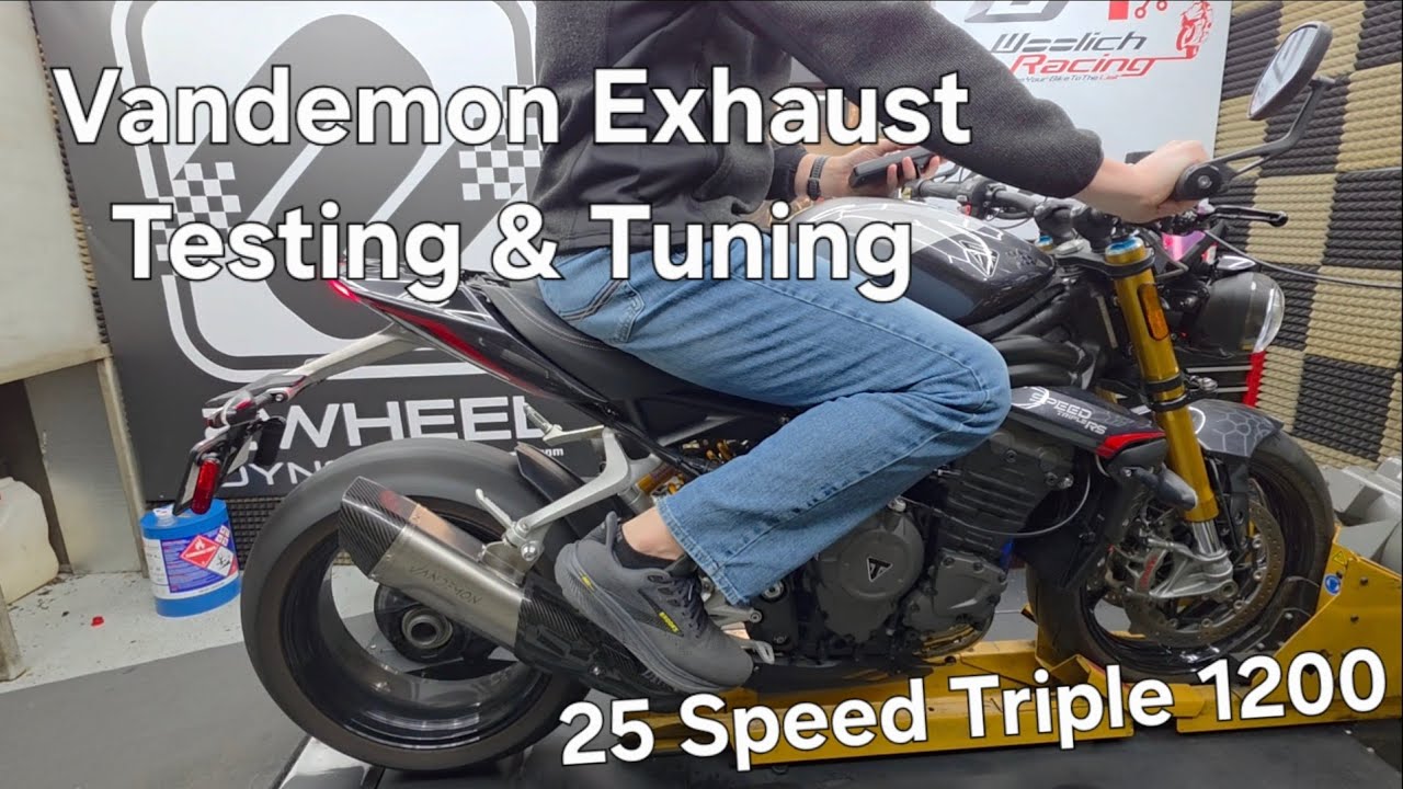 We've got the full Vandemon exhaust on our 25 Speed Triple 1200!