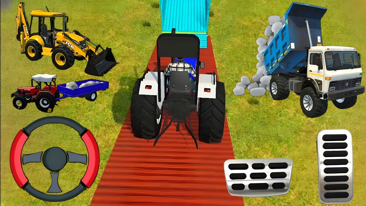 Drive JCB And Unloading Stone From Dumper In Game 🔥 | Truck Game 🚛 | Truck Wala Game