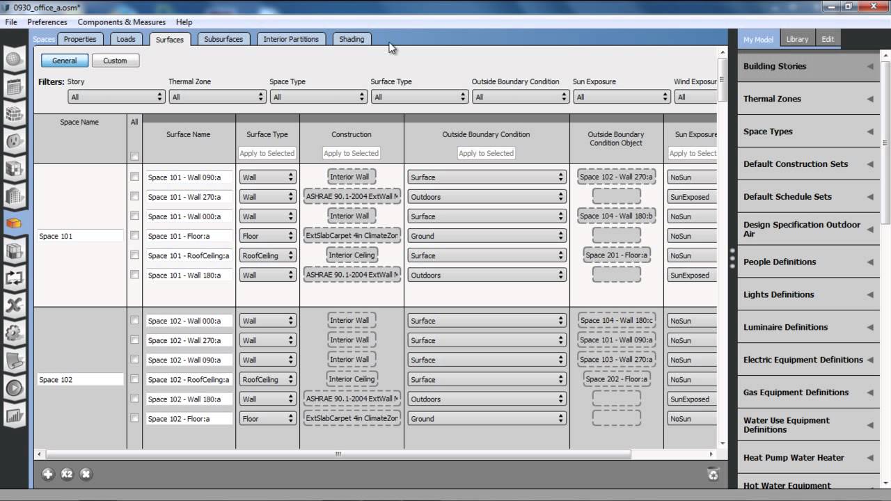 OpenStudio 1.9.0 New Features (Facility, Spaces, and Site Tab)