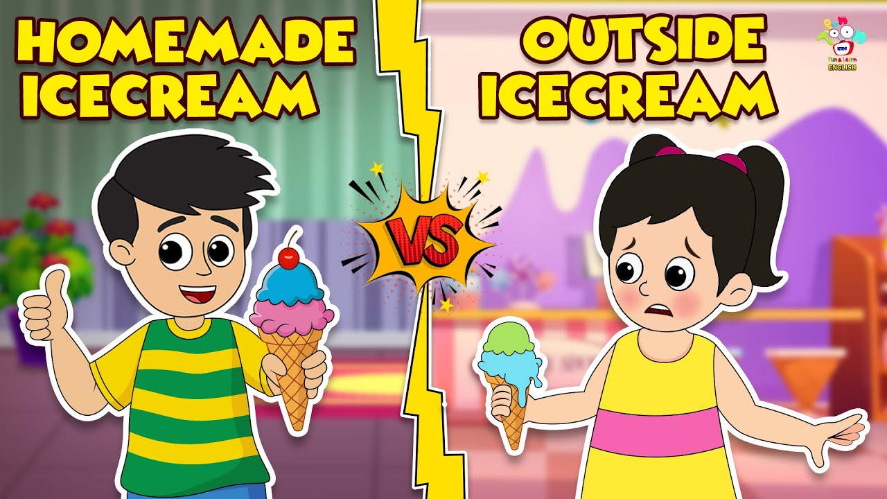 Homemade  Icecream Vs Outside Icecream | Summer Vacation | English Moral Stories | English Animated