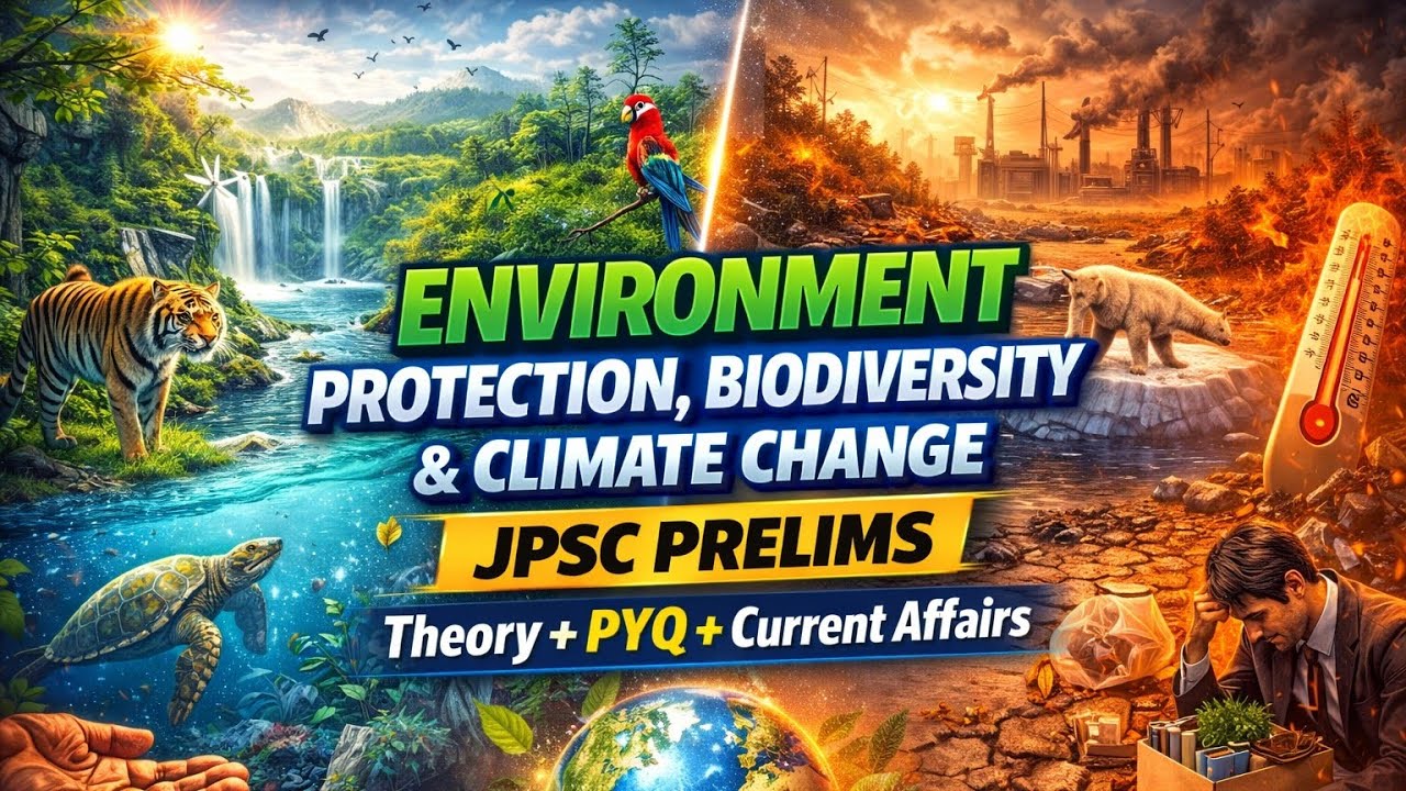 Environment protection, biodiversity and climate change for Jpsc prelims all pyq + current 