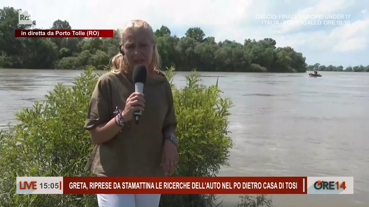 Greta Spreafico, riprese le ricerche dell'auto nel Po - Ore 14 del 05/06/2024