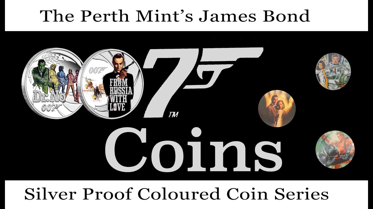 James Bond Coin Series - Perth Mint Subscription For Limited 007 Colour Silver Proof Coins Set