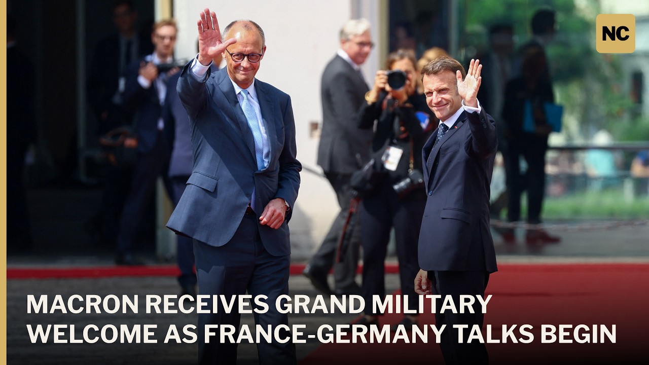 Historic Welcome: Macron Receives Military Honours as Merz Hosts France-Germany Summit | AC1W