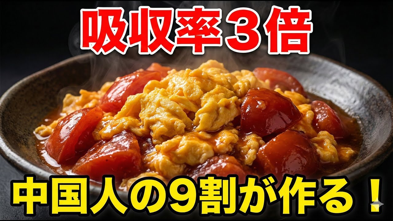 【衝撃】トマトを生で食べるな！栄養3倍＆中国人の9割が作る「悪魔のふわとろ卵炒め」🍅🍚   #トマトと卵の炒め物 #中華料理 #リコピン3倍 #簡単レシピ #節約レシピ