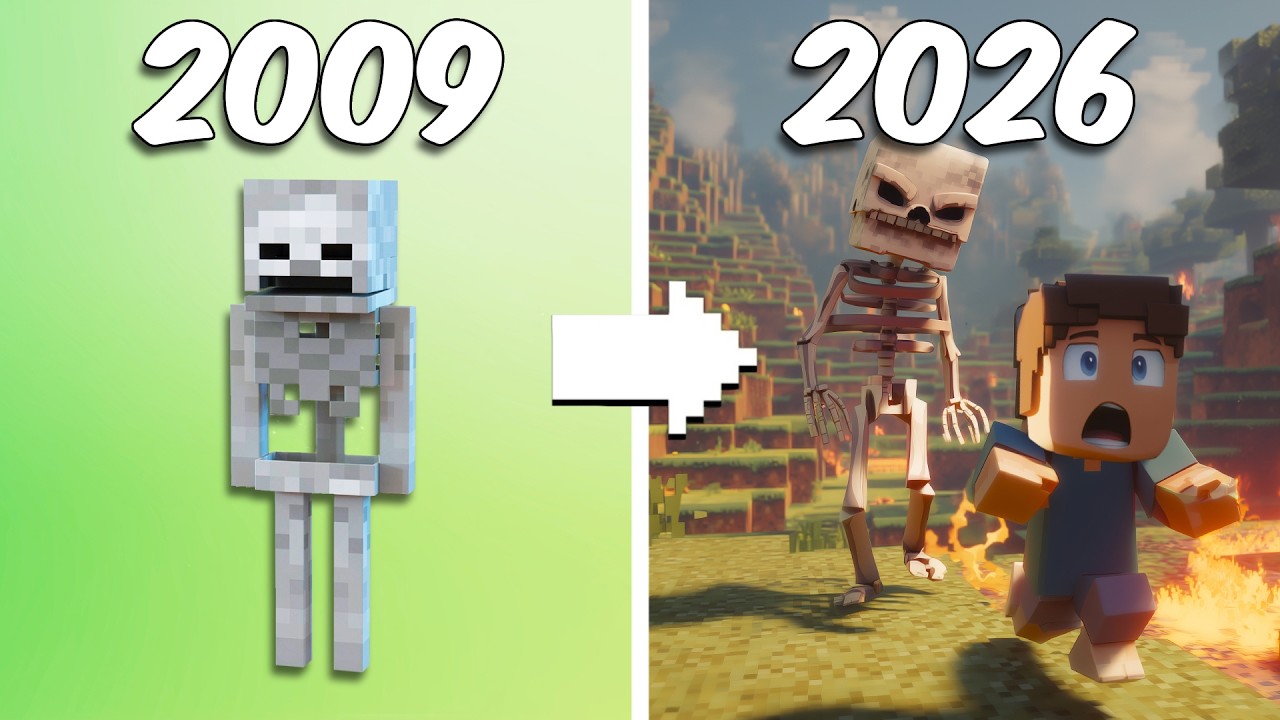 Эволюция скелета в Minecraft – от костей до босса (анимация Minecraft)