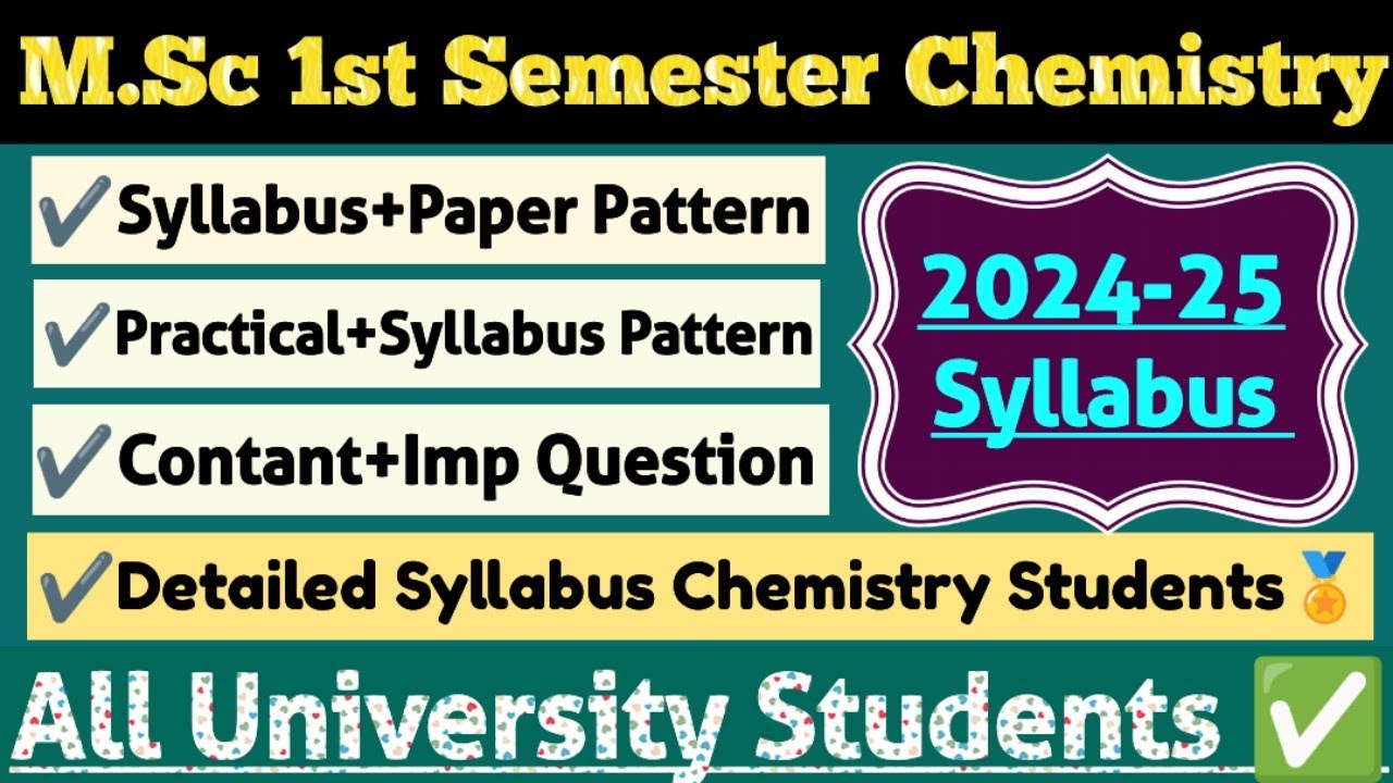 M.Sc 1st Semester Chemistry New Syllabus 2024-25 || All University Hindi & English Students #msc