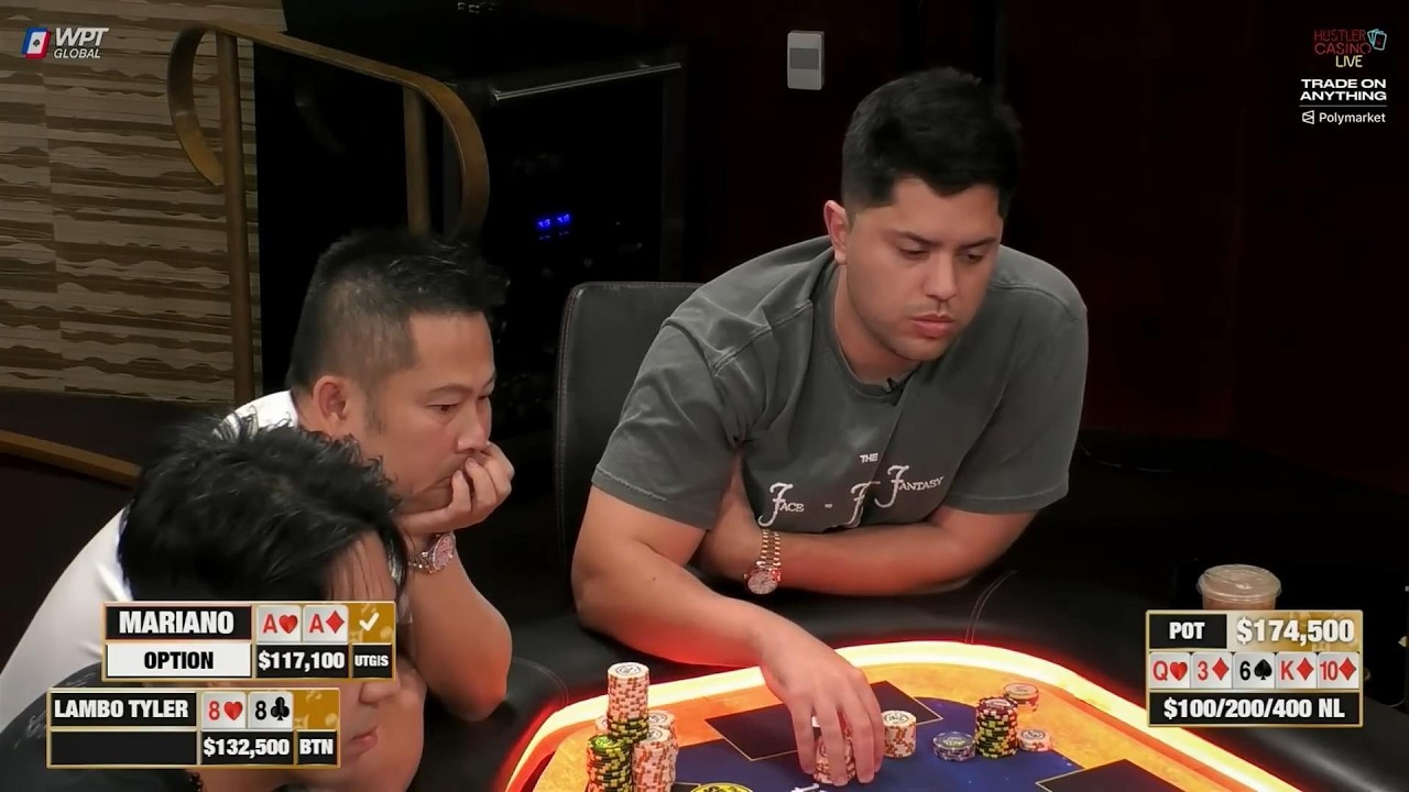 Mariano 手握AA，打出34万刀巨额底池