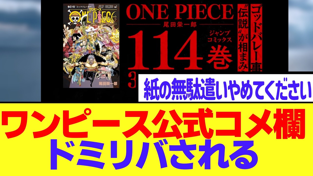ワンピース公式YouTubeのコメント欄、ドミリバされてしまう に対する反応集【ONE PIECE】【ワンピース】