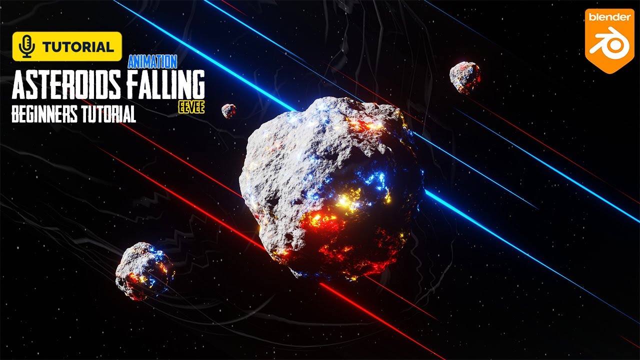 Blender Tutorial - Easy Sci-Fi Asteroids Falling Animation | Blender Beginner Tutorial | MVA 3D
