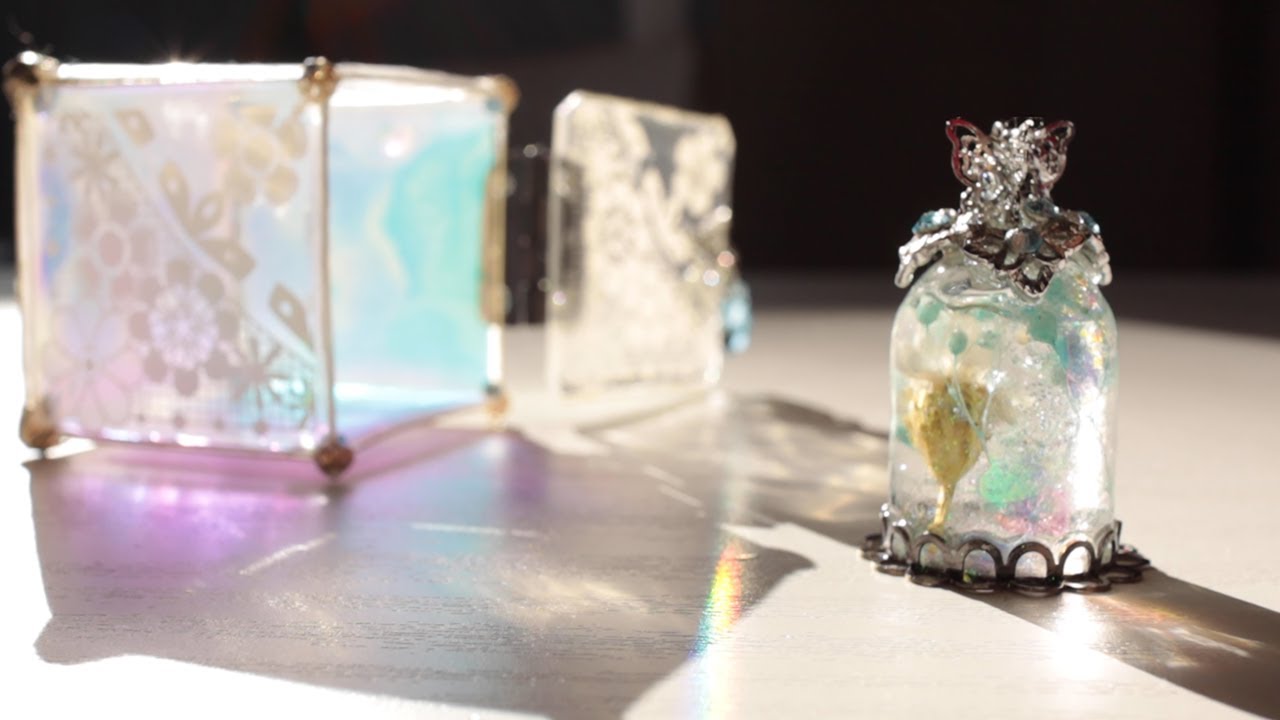 蝶が憩う光バーバリウム✨DIY Handmade jewelry box wire resin art project