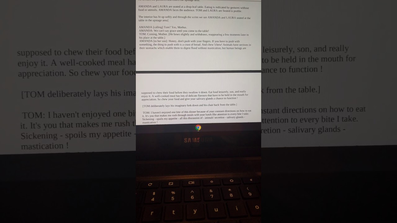 Reading of The Glass Menagerie pages 1-6